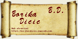 Borika Dičić vizit kartica